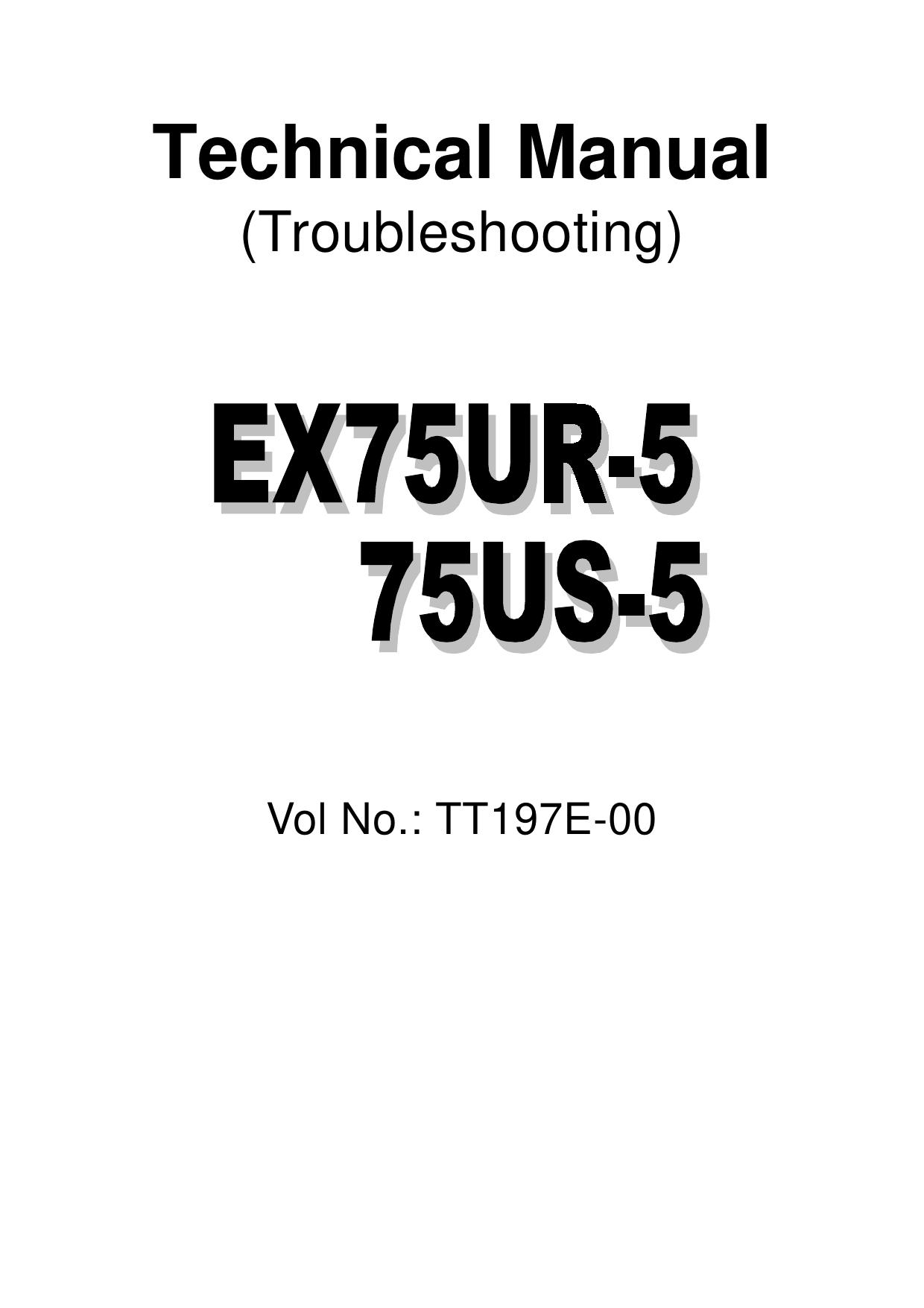 EX75UR-5 EX75US-5 HITACHI Technical Manual Troubleshooting